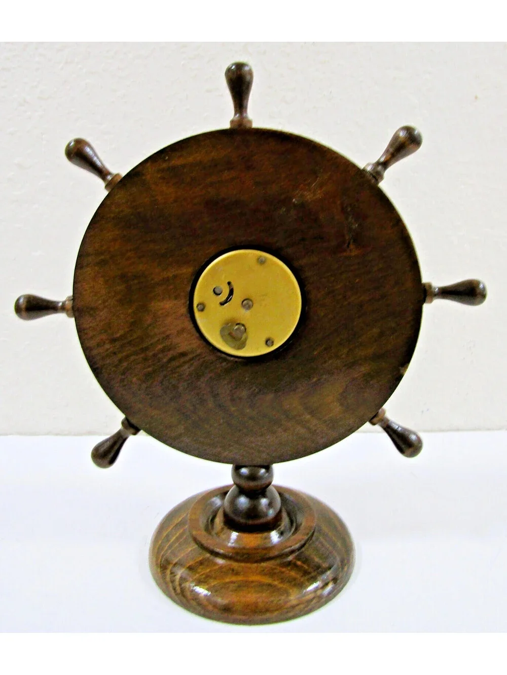 Vintage German Animated Mechanical Ship's Wheel Dutch Windmill Table Clock